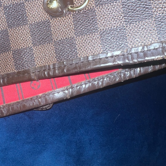 LV Louis Vuitton authentic Damier Ebene Neverfull MM N51105 Tote Bag, Brown. - Picture 5 of 15